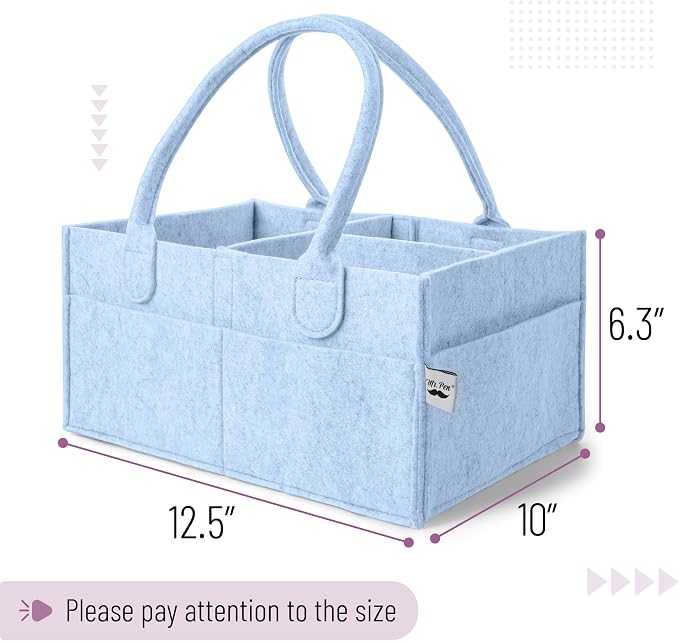 Mr. Pen- Baby Diaper Caddy Organizer, Sky Bliss | Nursery Storage Bin and Car Organizer for Diapers and Baby Wipes - Image 2