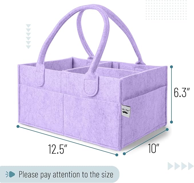 Mr. Pen- Baby Diaper Caddy Organizer, lavender dream | Nursery Storage Bin and Car Organizer for Diapers and Baby Wipes - Image 2