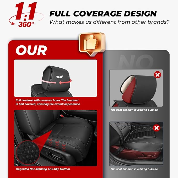 TTX LIGHTING Custom Fit Faux Leather Seat Covers for Honda Accord 2023-2025 | Original Factory Pattern Waterproof Full Set, Airbag Compatible Car Seat Protectors Complete Interior Upgrade Set - Image 7