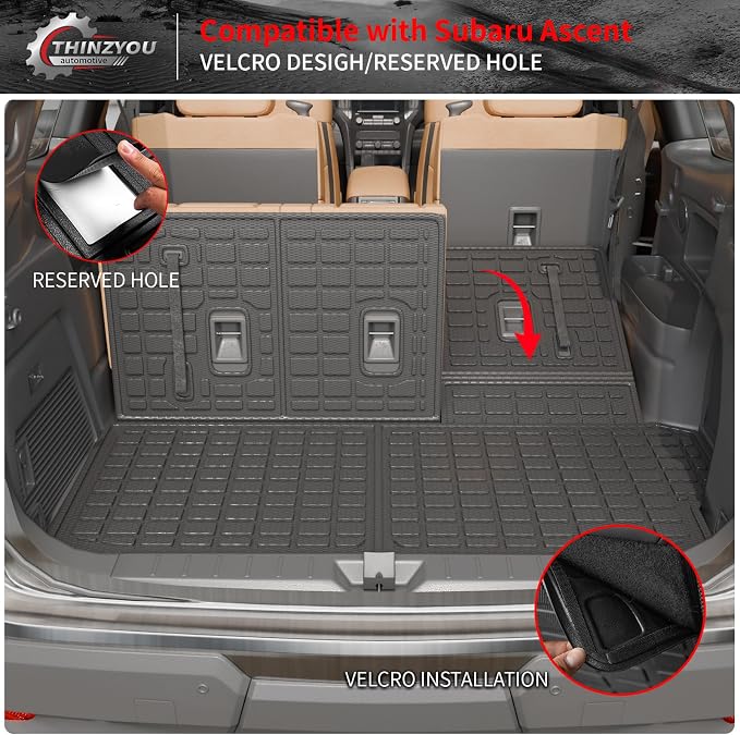 Floor Mats for 2019-2025 2026 Subaru Ascent | Trunk Mat Cargo Mat Liner TPE All Weather Back Seat Cover Protector 2023 Ascent Accessories - Image 6