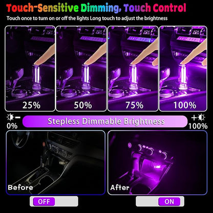 4 PCS USB Touch Dimmable Retro Glass Bottle Car Night Light | Portable design, 4 colors: Red Blue Green Purple, fits car interior, bedroom, hallway, indoor outdoor decor - Image 5