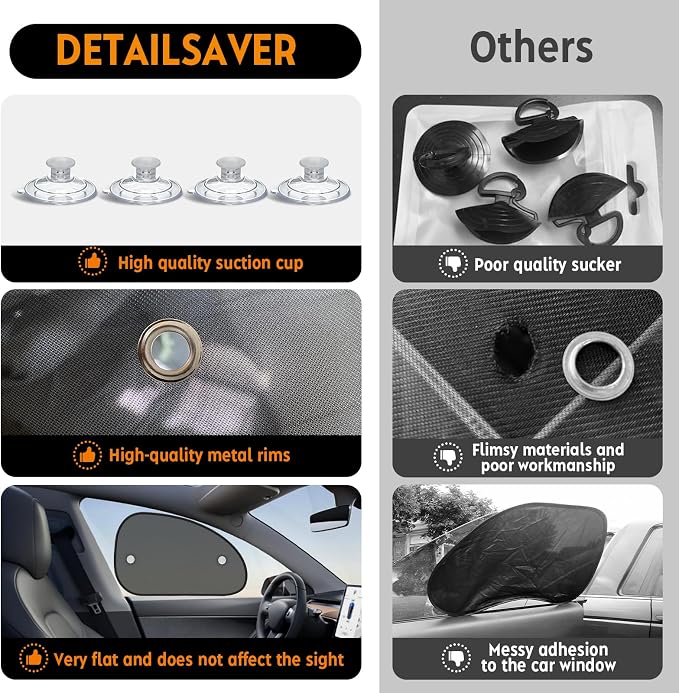 2026 New Upgrade Car Window Shades for Side Window 25"X15"(2 Pack),Car Window Shade for Baby Suction Cup,Sun Shade Side Window Can Blocks 99.98% UVR - Image 5
