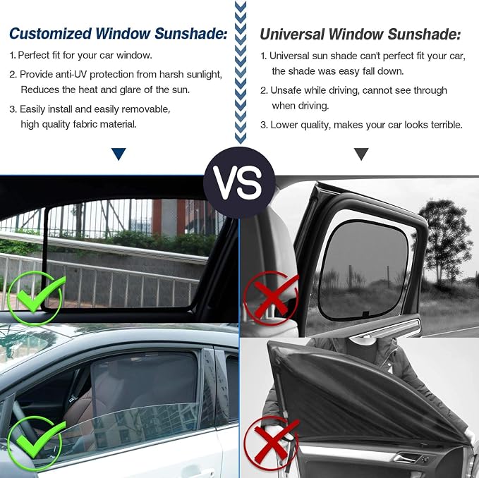 Cartist Car Window Shades for 2014-2020 Nissan Rogue Accessories (NOT for Rogue Sport), Side Rear Window Covers Sun Shade Breathable Magnetic Mesh Sunshade Protector UV Rays Privacy Protection 4PCS - Image 3