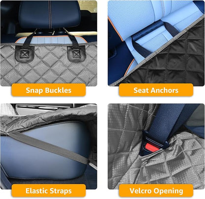 Waterproof Scratchproof Pet Bench Seat Covers for Cars, SUVs | Nonslip Durable Back Seat Cover for Dogs, 600D Oxford Fabric, Side Flaps, Full Bench, Easy Install, Machine Washable - Image 5