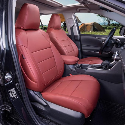 coverdream Full Set Leather Seat Covers for Toyota Corolla 2023-2026 LE Sedan(Not fit Hybrid),Airbag Compatible,Waterproof Car Seat Protector,Fit Like A Glove(Win red) by Coverdream