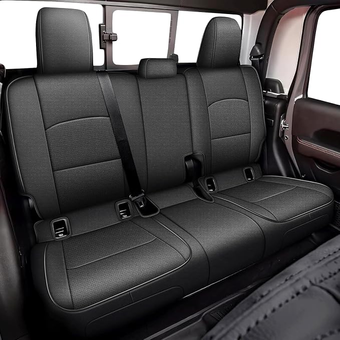 Custom Fit Seat Covers for Jeep Gladiator JT 2020 2021 2023 2024 2025 2026 Full Set Black Car Seat Protectors Premium Faux Leather Automobile Seat Seat Cover - Image 2
