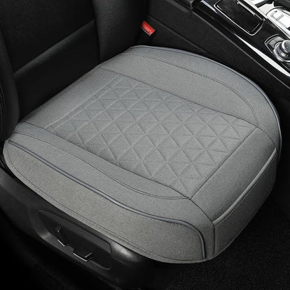 West Llama Linen Front Car Seat Cover Protector Anti-Slip Bottom Seat Cover Fits 95% of Vehicles,Wrapping Around The Bottom,Triangular Pattern(Gray-2Pcs) by WESTLLAMA