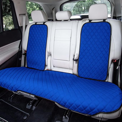 FH Group Car Seat Cushion Neosupreme Automotive Seat Cushions - Universal Fit, Rear Car Seat Cushion, Car Seat Cushions With Non-slip Silicone Backing for SUV, Sedan, Van Rear Set Blue - Image 2