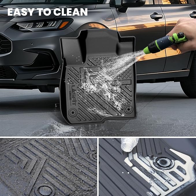 LASFIT All Weather Floor Mats for Honda Civic 2022-2026【Gasoline Hatchback】 | Full Surround TPE Mats, Tall Walls, 3D Custom Fit, Non-Slip, Easy Clean, Tool-Free Install, Vehicle-Specific Accessories - Image 6