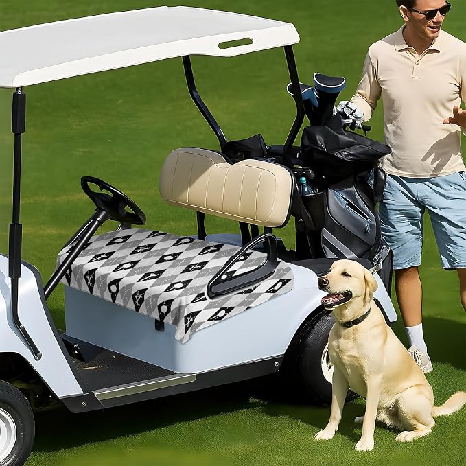 Golf Cart Seat Covers Club Car Golf Cart Accessories for Men Women Golf Carts Seat Towel Blanket 2-Seat Golf Cart Decorations - Image 7