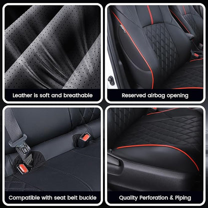 HKZ Customized Special seat Cover for Toyota Corolla (Black+Red, Sedan,2020-2026 SE/FX Gas-Only) - Image 7