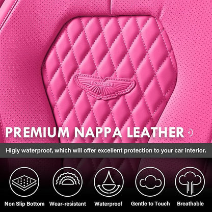 Coverado Automotive Seat Covers Front Seats, Seat Covers 2 Pack, Rose Car Seat Cover, Waterproof Auto Seat Covers, Car Seat Cushion, Front Car Seat Covers Leather Car Seat Protector Fit for Most Cars - Image 6