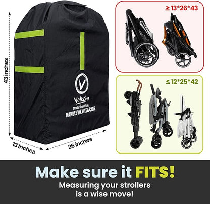 Large Stroller Bag for Airplane, Large Cover for Airtravel, Jogger & Umbrella Stroller Cover for Travel - Fits Wide, Gate Check Bag, Heavy Duty Durable Infant carrier covers for Air Travel - Image 2