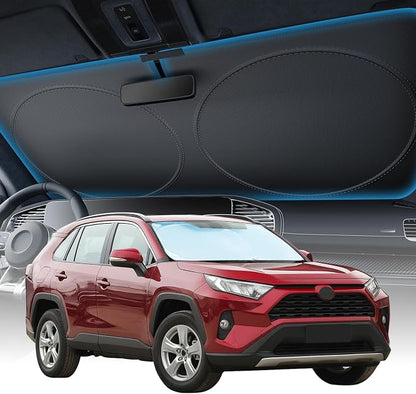 2026 Upgraded Zanch Windshield Sun Shade for Truck, SUV, Sedan, 64''x32'' | UV Protection & Heat Reduction, Light-Blocking, Heavy-Duty, Easy to Store&Setup, Keep Interiors Cool, Sun Shield for Parking by Zanch