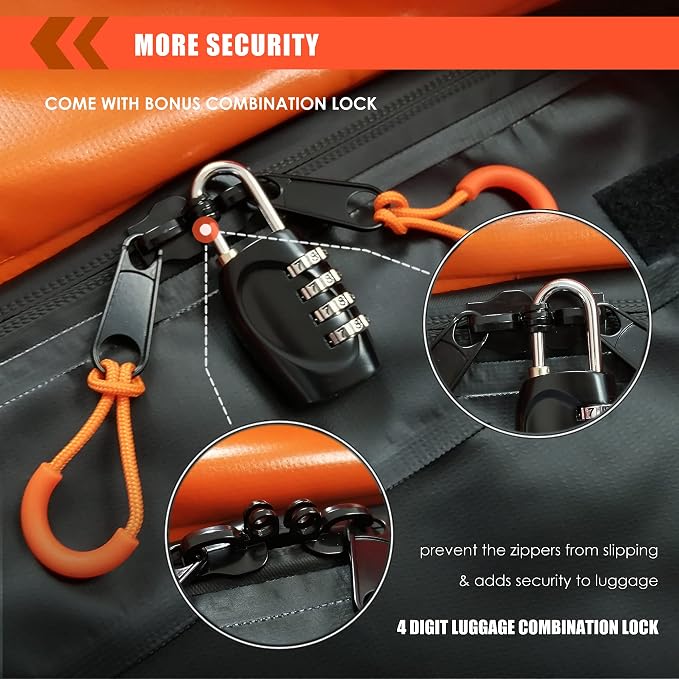 Hitch Mount Cargo Carrier Bag 100% Waterproof 19.7 Cubic Feet Luggage Rack | Soft Shell Luggage Bag,Include 8 Reinforced Straps,Combination Lock,for All Vehicle with Steel Trailer Cargo Carrier Basket - Image 5