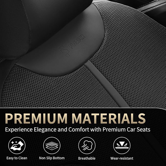 Seat Covers, Car Seat Covers Full Set, Black Seat Covers for Cars 5 Seats, Breathable Car Seat Protector, Front and Rear Car Seat Cushion, Automotive Seat Covers Universal Fit for Most Cars SUV Trucks - Image 4