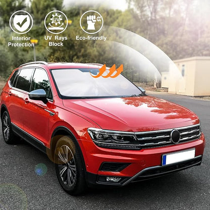 Windshield Sun Shade for 2018-2026 Volkswagen Tiguan Accessories | Full covered for windshield, Foldable & Durable, Block UV Rays, Reduce Heat, Easy to install, Keep Car Cooler - Image 6