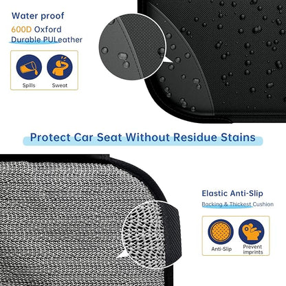 Car Seat Protector MHO+All 2 Pack Auto for Child Baby Car Seats - Large CarSeat Sit Savers Mat with Waterproof 600D Fabric & 2 Storage Pockets, Crash Test Approved - Image 7