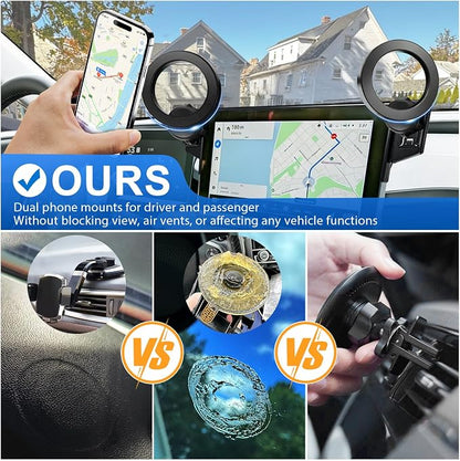 Dual-End Car Phone Holder for Toyota RAV4 2026 Accessories 12.9-Inch Screen | Strong Magnetic Cell Phone Mount for Magsafe iPhone, 360° Hands-Free No Air Vent Blockage One-Hand Operation Stable Stand - Image 5