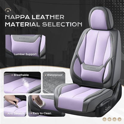 Coverado Car Seat Covers, Seat Covers for Cars, Waterproof Leather Auto Seat Protectors, Leather Car Seat Cushion, Car Interiors Accessories Universal Fit for Most Cars - Image 3