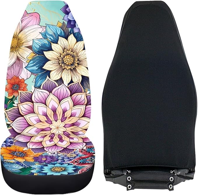 Bohemian Flower Car Seat Cover Front Bottom Seat Cushion Cover, Front Seat Covers Universal Fits Most Cars, SUVs, and Trucks, Washable and Easy to Install - Image 4