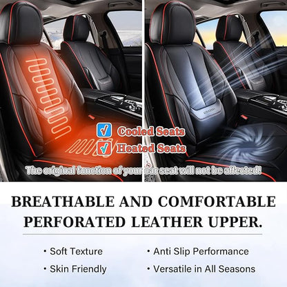 Coverado Car Seat Covers Full Set, Seat Covers for Cars, Black Car Seat Covers Front Seats and Back Car Seat Protector Waterproof, Leather Car Seat Cushion Universal Fit for Most Cars Blue - Image 9