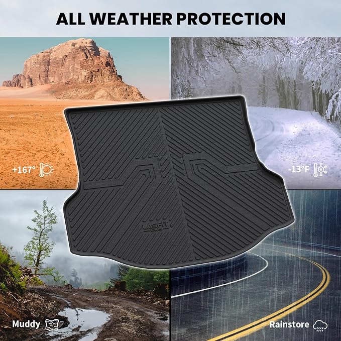 LASFIT Cargo Trunk Mat for Toyota RAV4 2013-2018 (Include Hybrid) | 100% TPE All Weather Custom Fit Waterproof RAV 4 Cargo Liner Automotive Accessories, Lifespan 5 Years+, Black - Image 6