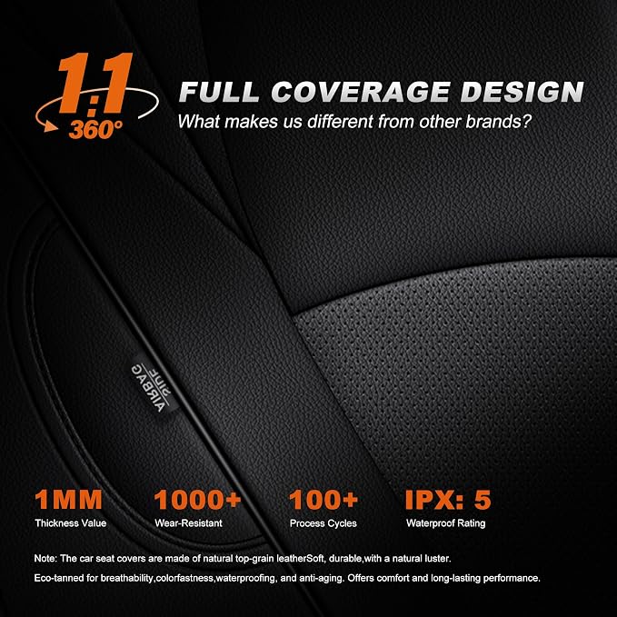 Custom Fit Seat Covers for Toyota 4Runner 2025 2026 5 Seats Models | Full Set Front&Rear Faux Leather Waterproof Airbag Compatible SUV Seats Cover for 4Runner Accessories Black - Image 8