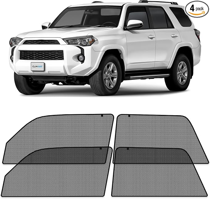CLIM ART Magnetic Car Window Shades for Toyota 4Runner 2010-2024 – Custom-Fit Sun Blocker Curtains, Side Window Covers, Essential Car Accessories for Camping, Baby, and Privacy Protection - MS0168 by CLIMART