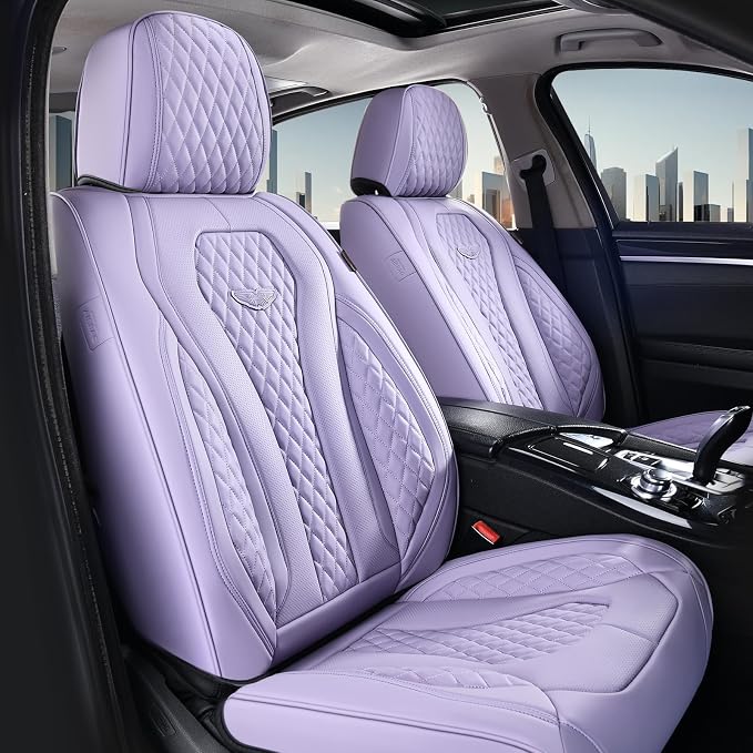 Coverado Car Seat Covers Full Set, Purple Seat Covers, Automotive Car Seat Cover, Car Seat Cushion, Car Seat Covers Front Seats Back Seat Covers, Car Seat Protector Universal Fit Most Cars - Image 2