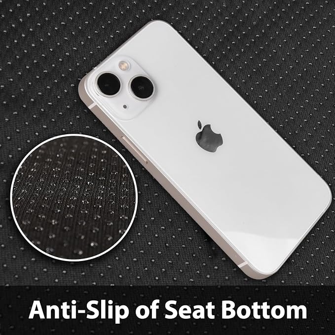 CAR PASS Memory Foam Mesh Bling Diamond Car Seat Cover 2 Front Seats Breathable Soft Sponge Universal Shining Glitter Sparkly Crystal Fit Armrest Automotive Truck SUV Cute Women Girl, Black Rhinestone - Image 8
