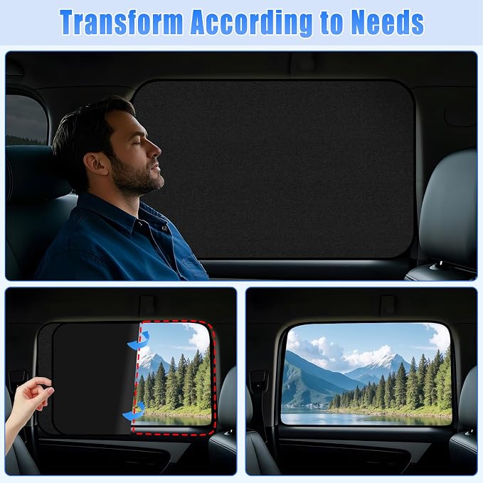 ZATOOTO Magnetic Car Window Shades Rear Window Cover Privacy 21.2×39.3Inch | Light Blocking Sun Shades for Camping, Stay Cool & UV Protection, Rear Window Sunshade for Babies - Image 7
