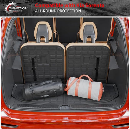 Trunk Mat with Backrest Mat for 2021-2025 2026 Kia Sorento | Cargo Mat Cargo Liner Trunk Liner TPE All Weather Back Seat Cover Protector 2024 Sorento Accessories - Image 5