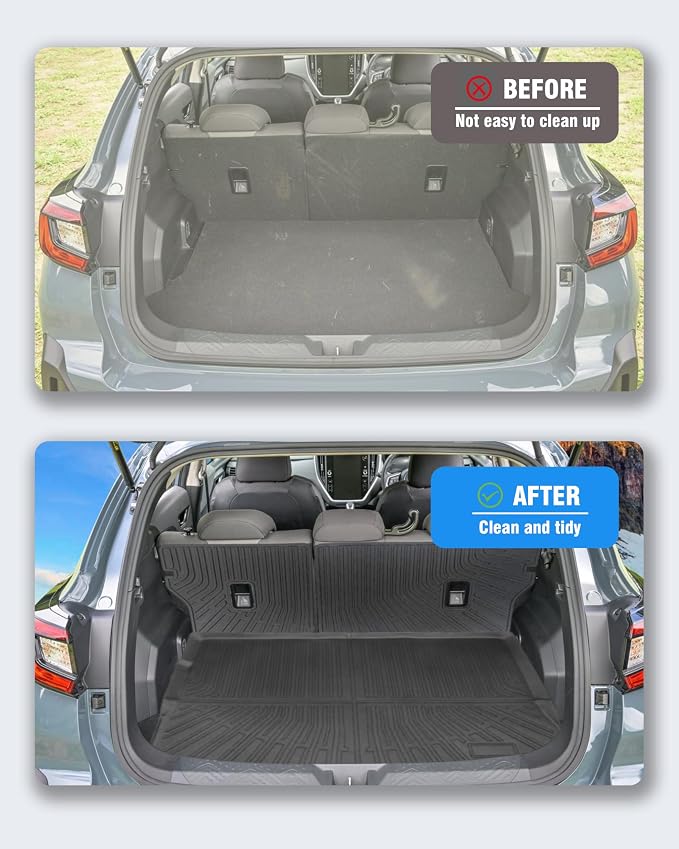 Cargo Liners Backrest Mat Compatible with Subaru Crosstrek Accessories 2024 2025 2026 with Hook&Loop Rear Trunk Mat Rear Seat Back Cover Protector All Weather Anti-Slip Split Dog Liner - Image 2