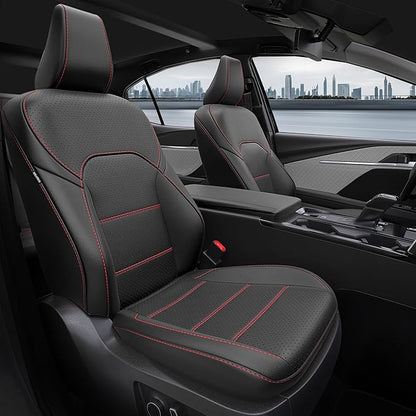 Custom Fit Seat Covers for Toyota Camry 2025 2026 Hybrid, BlackRed | Only Fit for Camry LE/SE 2025-2026, Full Coverage, Faux Leather, Protective, Scratch-resistant, Easy-clean by FEINEPRO