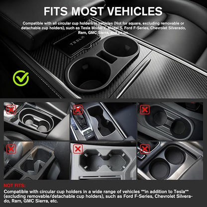 Car Desk for Laptop,，car Cup Holder Tray Car Table & Car Tray with 360° Rotating Cup Holder,Adjustable Height,Compatible with Tesla Model 3/Y/S, Ford，Toyota Sienna/Most Vehicles - Image 5