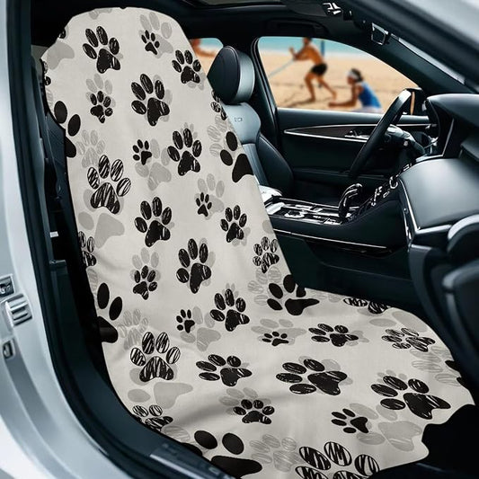 SEANATIVE Dogs Paw Car Towel Seat Covers Auto Seat Towel Protector - Sweat Absorber for Family Road Trips Sports Swimming Hiking, Automotive Seat Protector Car Interior Accessories - Image 2