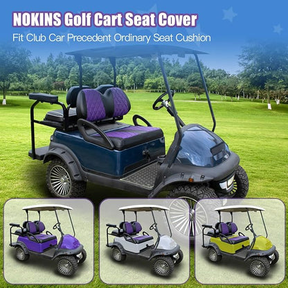 NOKINS Golf Cart Diamond Vinyl Seat Covers Fits Club Car Precedent 2004-UP | OEM Standard Front Seat Cushion,No Nails Required - Image 3