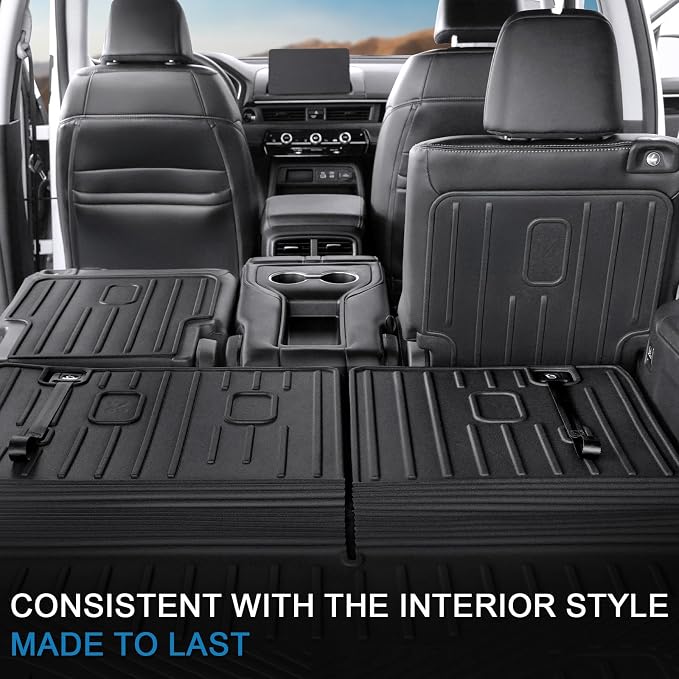 Kick Mats 2nd Row for Honda Pilot 2023-2026 Accessories | for 7/8 Seats Back Protector, All Weather TPE, Odorless & Scratch Proof, Quick Clean, Against Shoe Scuffs, Quick Clean - Image 2