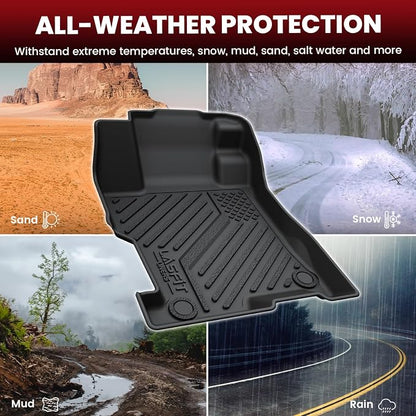 LASFIT Floor Mats for Honda Accord 2012 2011 2010 2009 2008 (Only Sedan) | All Weather Custom Fit Anti-Slip TPE Floor Liners Accessories, 1st & 2nd Row, Black (Not for Coupe) - Image 7