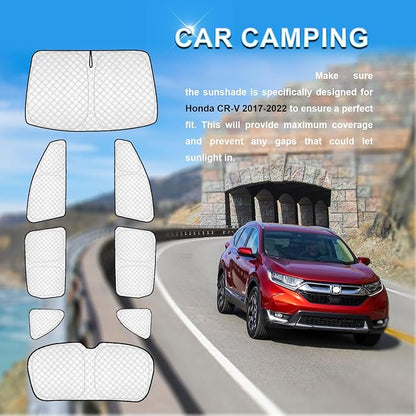 KMF 8pcs Thicken Sun Shades for Honda CR-V 2017-2022 Accessories, CRV Sunshade Full Car Window Covers for Windshield Side Rear, UV Block and Blackout Privacy for Camping Outdoor - Image 7