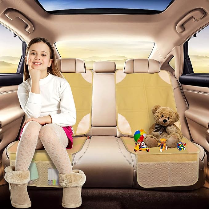 Car Seat Protector, Non-Slip Backing Will Not Leave Imprint (Ochre, 1 pc) | Waterproof Thicker Car Seat Cover for SUV, Sedan, Truck, Leather Car Seat Cushion - Image 5