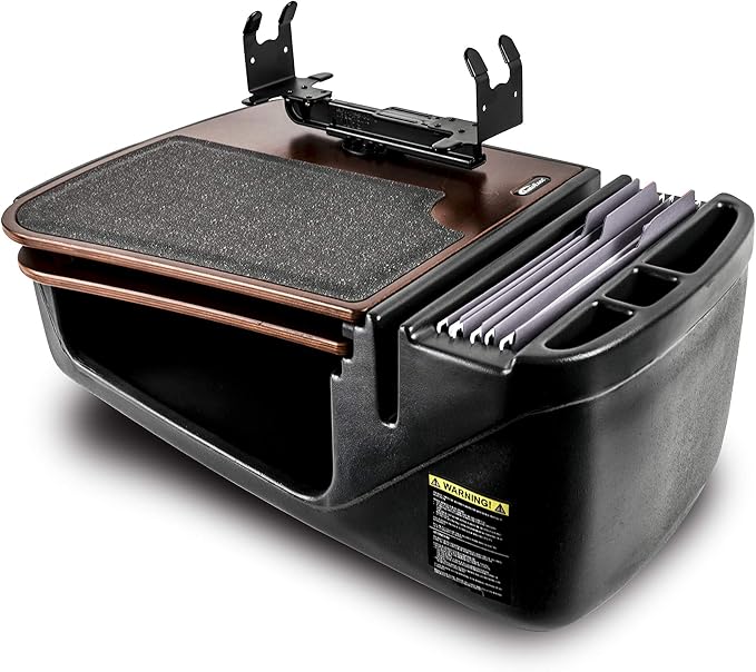 AutoExec GripMaster Car Desk for Your Vehicle Workstation and Mobile Office, Mahogany with Printer Stand | Vehicle Workstation, Mobile Office, Printer Stand by AutoExec
