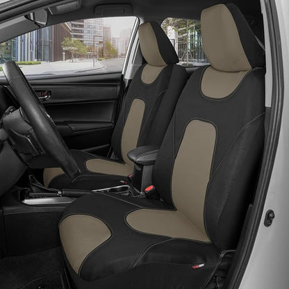 Motor Trend AquaShield Waterproof Front Seat Covers, Beige Seat Covers for Cars – Neoprene Front Car Seats Cover, SUV Seat Covers Protector - Car Interior Cover for Auto, Trucks, & Dog Owners - Image 3