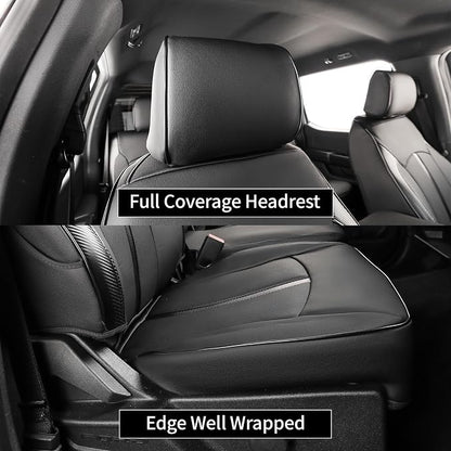F150 Raptor Seat Covers 2021-2026 SuperCrew Custom Fit Full Set | Fits 2021-2026 Ford F150 Raptor SuperCrew with Waterproof Faux Leather Covers and Airbag Compatibility for Truck Protection - Image 2