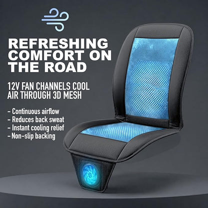ZONETECH Cooling Car Seat Cushion 12V Black Automotive Adjustable Temperature Comfortable Car Seat Cooling Pad, Cooling Car Seat Cover for Car SUV Truck Universal Fit - Image 6