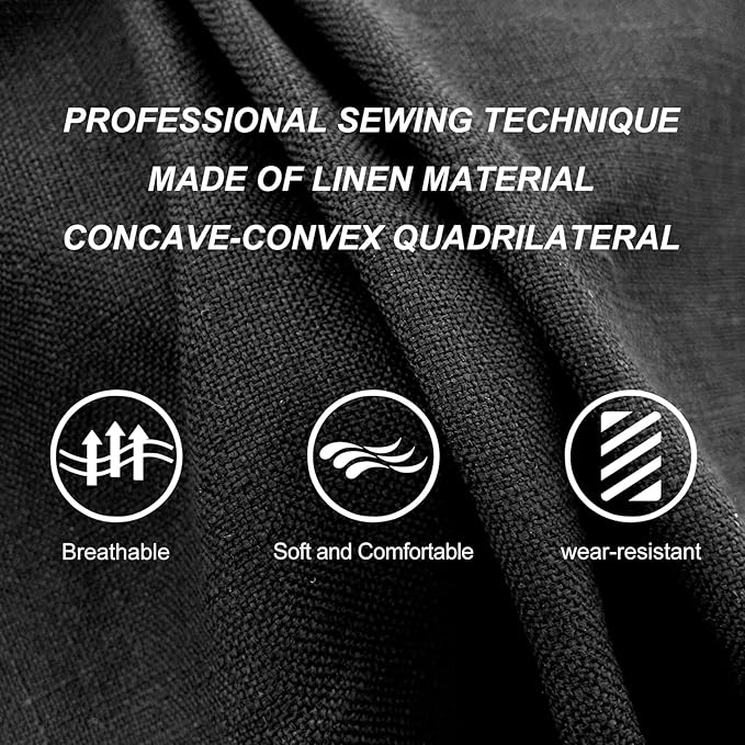 BOPUOVRE Linen Front Car Seat Covers Breathable Fabric | Car Seat Protector Universal Fit Cars Vans SUVs Trucks 2 Units Black - Image 5