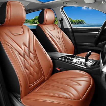 for Subaru WRX 2015-2025 2026 Car Seat Covers, Full Set, Brown | Luxury Full Coverage Leather Seat Protectors, Waterproof Breathable, Non-Slip, Easy to Install, Airbag Compatible, All-Season by Unknown