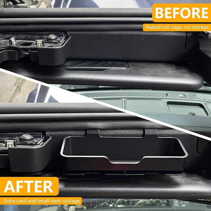 Sunglasses Holder for Ford Bronco 2/4 Door 2021-2026 Accessories | Sun Visor Organizer for Card, Glasses, Sunglass Storage, No Drill, Hanging Box for Bronco Off-road, Not for Bronco Sport SUV - Image 2