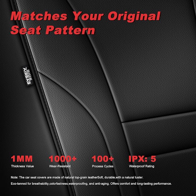 TTX LIGHTING Custom Fit for Nissan Rogue Seat Covers 2021-2026 5-Seats | Original Seat Pattern | Full Coverage | Easy Install | Waterproof | Faux Leather | Shield Your Car Seats | All Season - Image 7